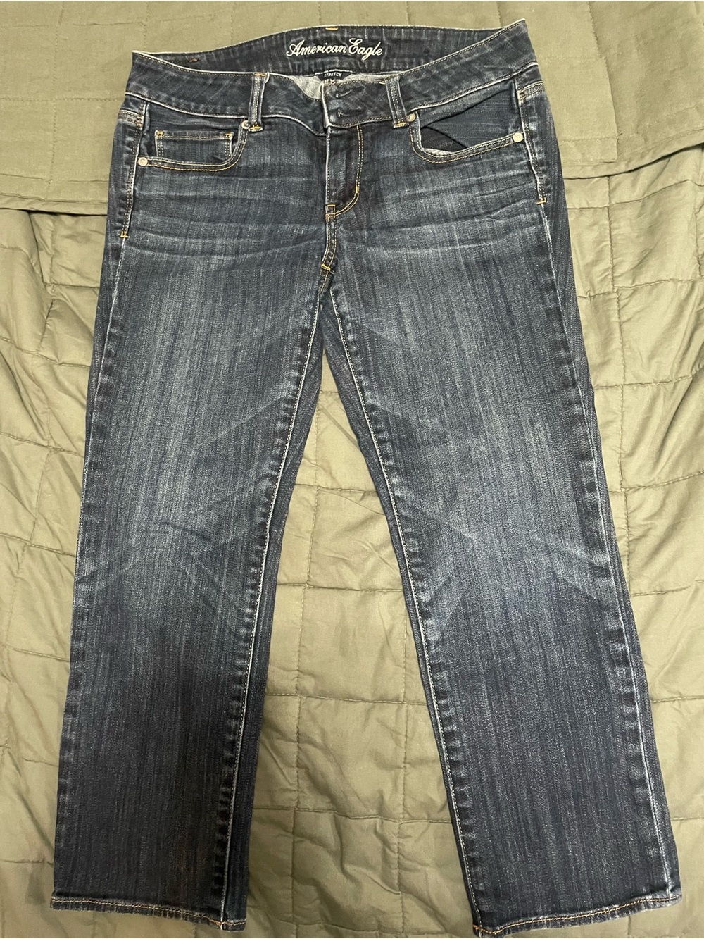 American Eagle Outfitters Women's Dark Gray Capri Jeans